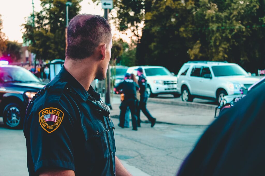 Police officers on the street